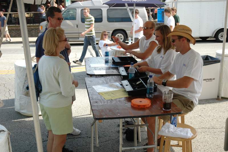 Smilin' ticket taking volunteers.