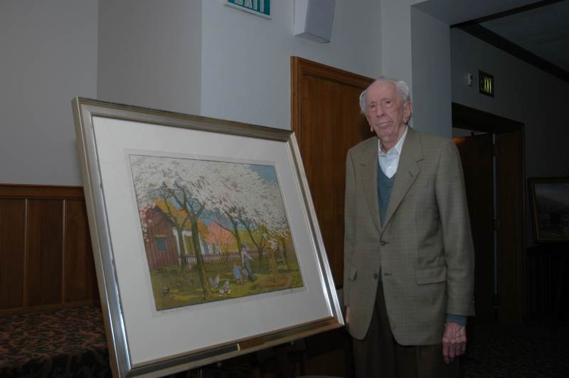 One of four Gustave Baumann woodcut prints on display in Broad Ripple. You must see it in person, this photograph is a poor representation of the original.