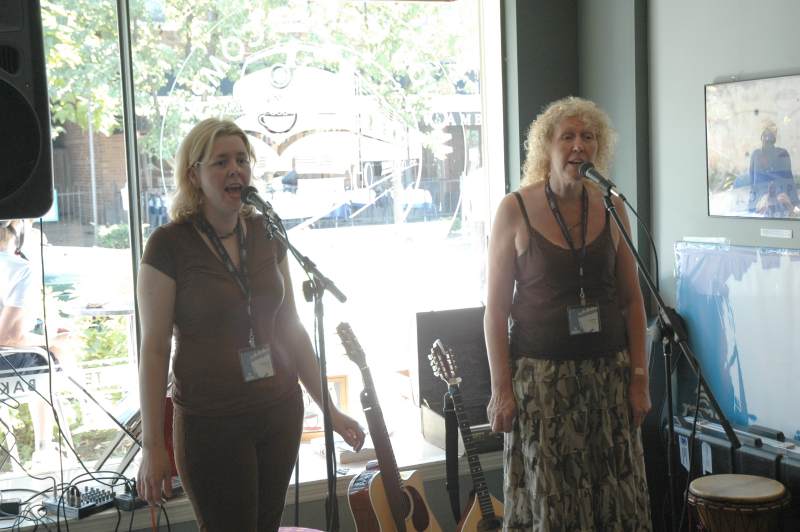 Saturday, August 12, 2006 - Two Tall Women from Vancouver at Monon Coffee Co