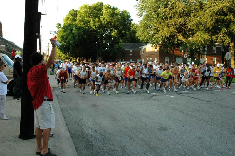 The horn started the runners in the first Broad Ripple 5K/10K.