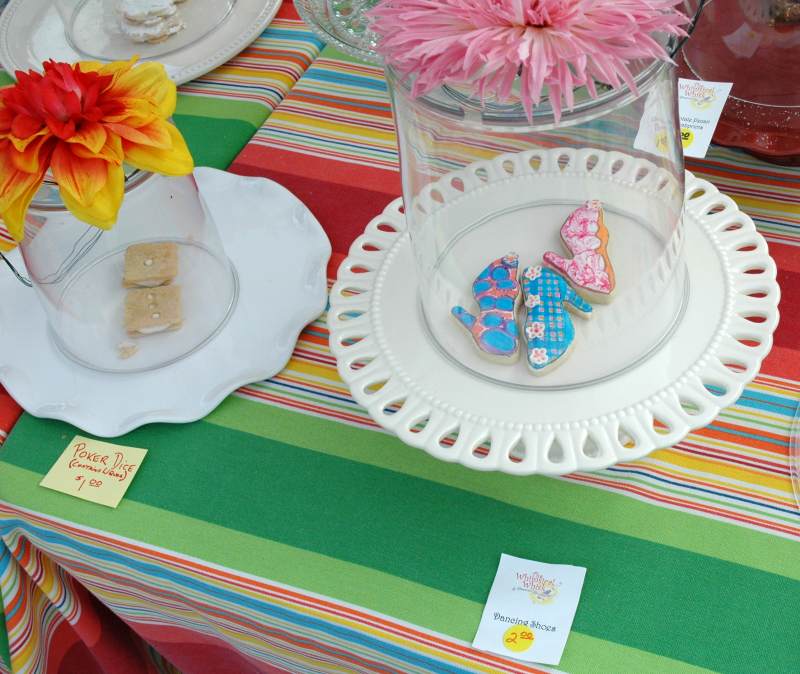 Delicate shoe cookies at The Whimsical Whisk