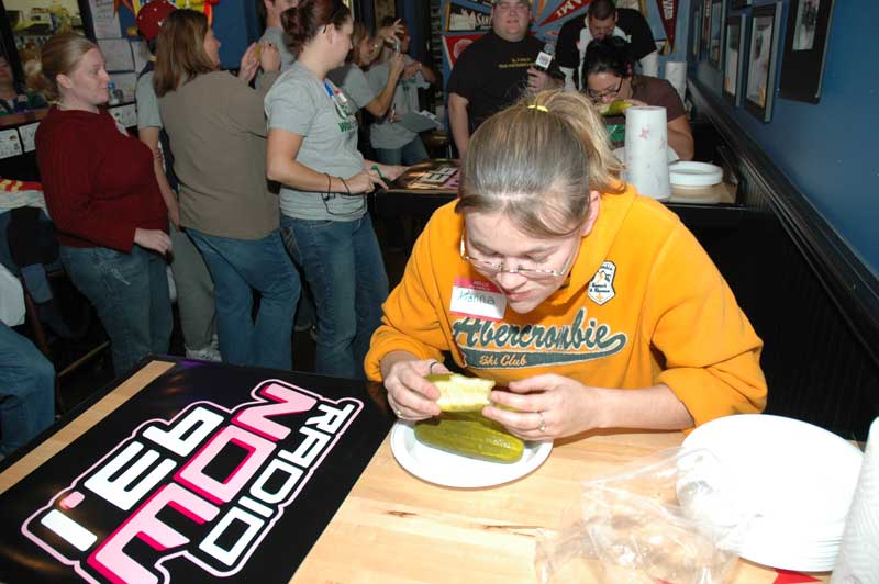 Broad Ripple Bagel Deli pickle contest raises money for kids in need: Two-time champ beats her own record - by Ashley Plummer