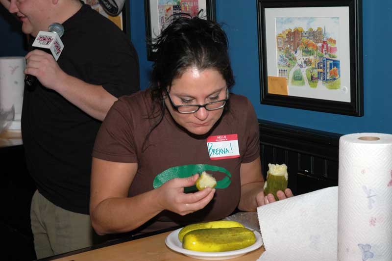Broad Ripple Bagel Deli pickle contest raises money for kids in need: Two-time champ beats her own record - by Ashley Plummer