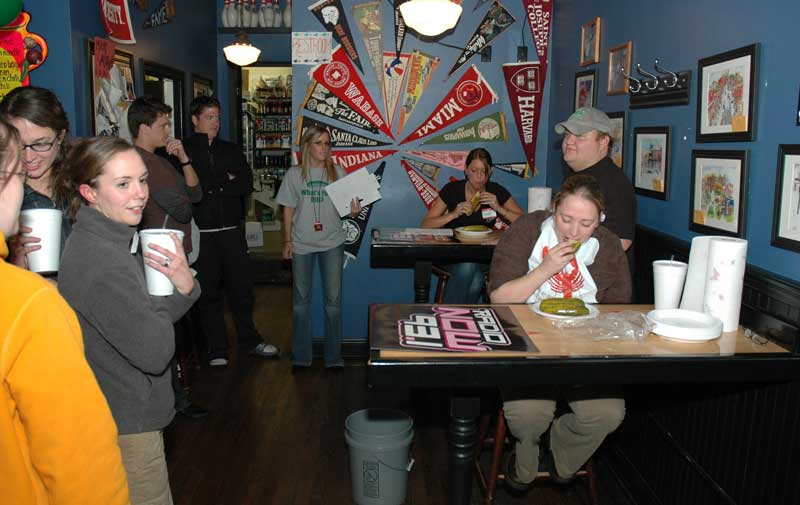 Broad Ripple Bagel Deli pickle contest raises money for kids in need: Two-time champ beats her own record - by Ashley Plummer