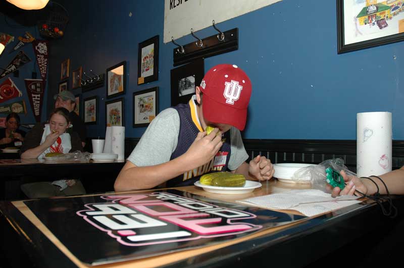 Broad Ripple Bagel Deli pickle contest raises money for kids in need: Two-time champ beats her own record - by Ashley Plummer