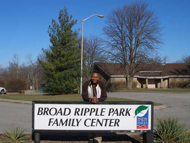 Allen McClendon stands in front of Broad Ripple Park's Family Center.