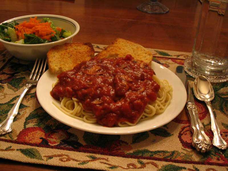 Recipes: Then & Now - Mushroom Spaghetti Sauce - by Douglas Carpenter 