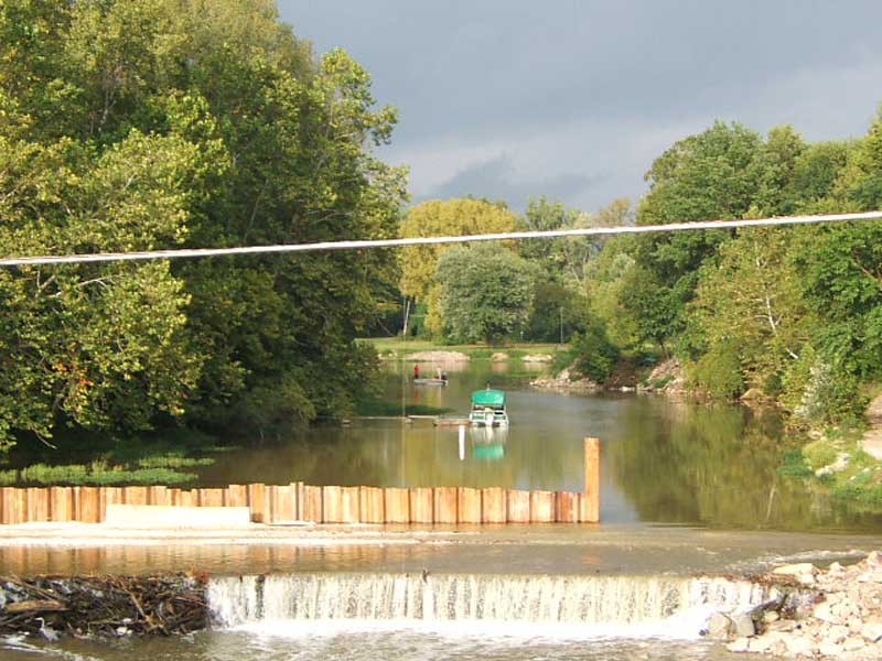 The removal of the cofferdam