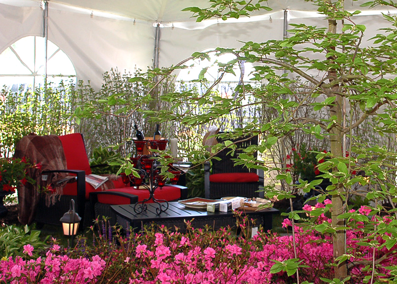 Garden beauty: One of the many outdoor set-ups on display at Orchard in Bloom