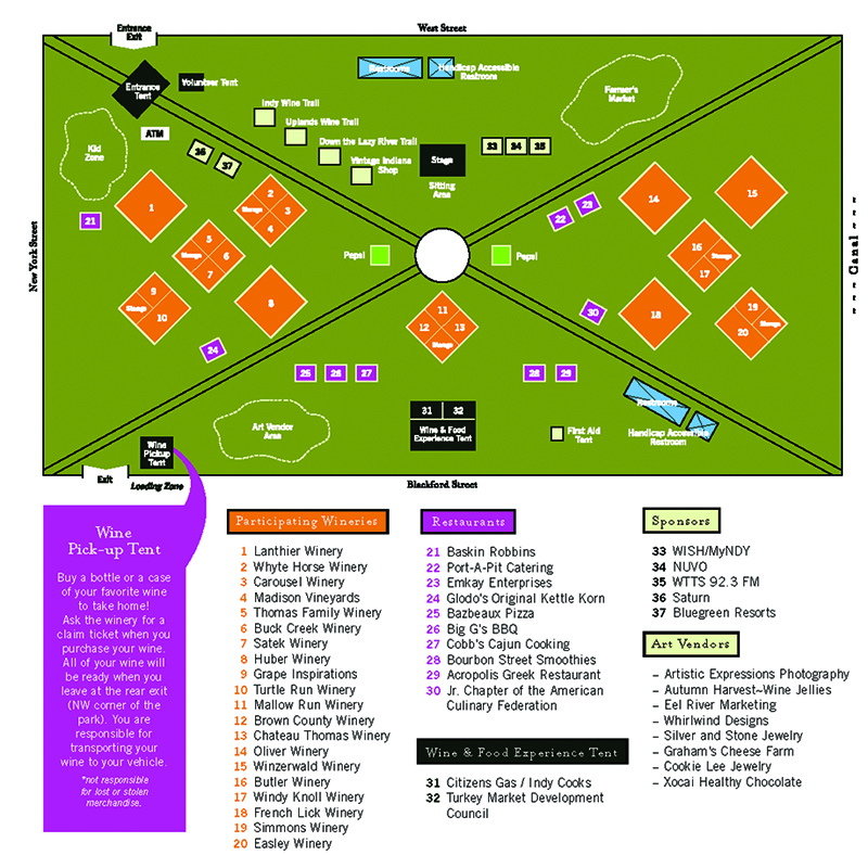 The layout of the 2007 Vintage indiana Festival.