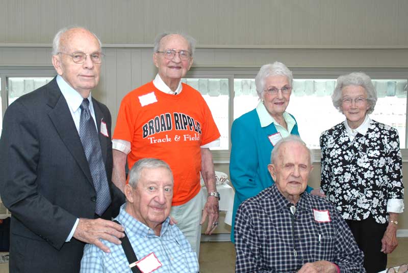 Back row: Shirley Atkins ('36), Morris Conly ('34), Eloise Maners ('37), Lucia Truan ('37)<br>Front Row: Gus Cravens ('35), Harry Claffey, Jr. ('29)