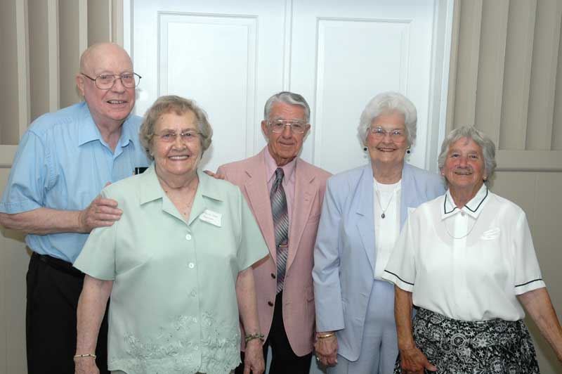 From the Class of 1940 - Joe Talbott, Barbara Cline Baldwin, Alex Christ, Jane Brown King, Willifred 