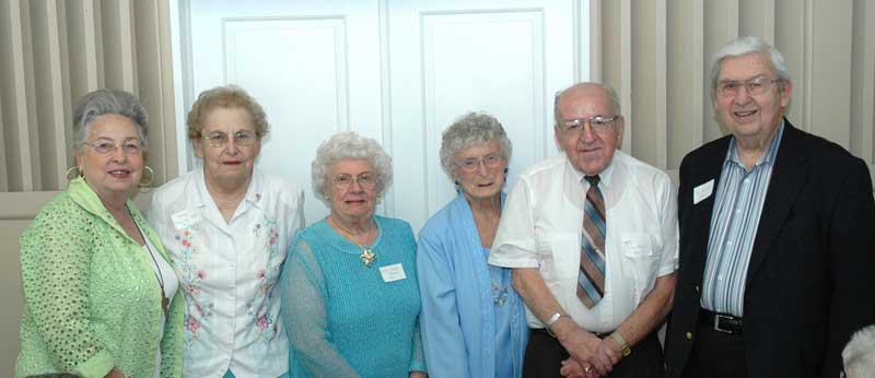 From the Class of 1942 - June McGhehey Anderson, Betty Murray Siler, Betty Beaver Roberts, Mary Yount Armantrout, James Nau, Les Duvall 