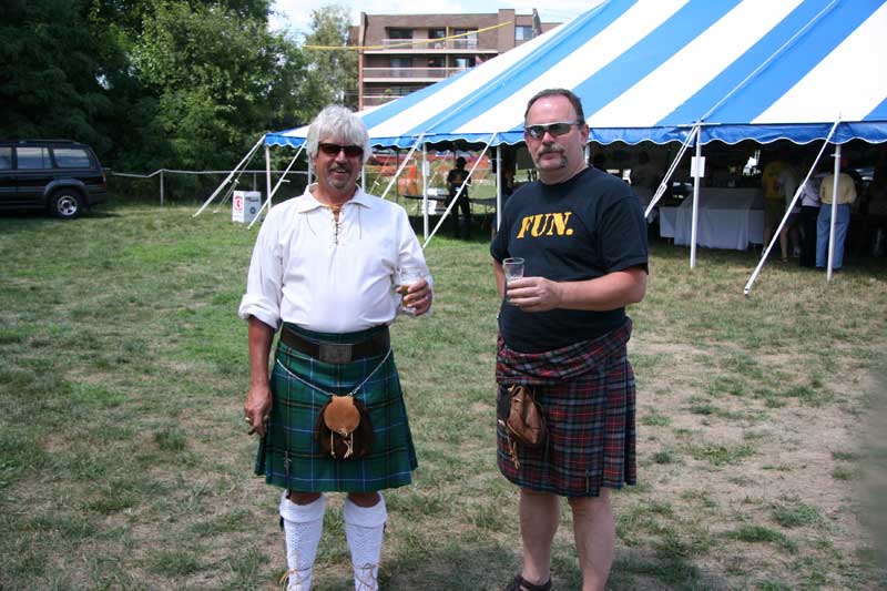 I didn't have the heart to tell these men from Thomas Family Winery that they were wearing skirts.