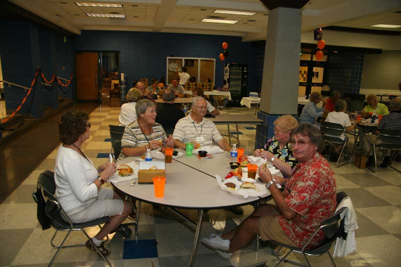 Reunion goers enjoy lunch in the Broad Ripple Cafeteria.