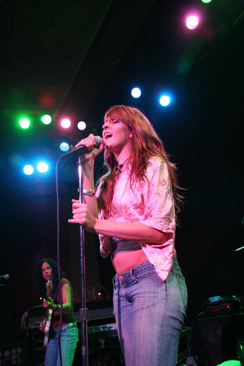 Lez Zeppelin lead singer Sarah McLellan and bassist Lisa Brigantino on stage at The Vogue.