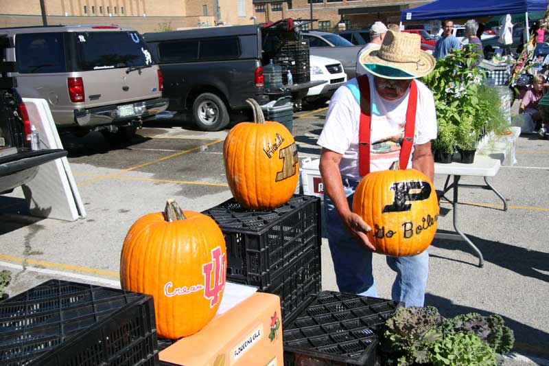 Summer is almost over and pumpkin time is here. Purdue and IU pumpkins were on sale at the September 1 market.