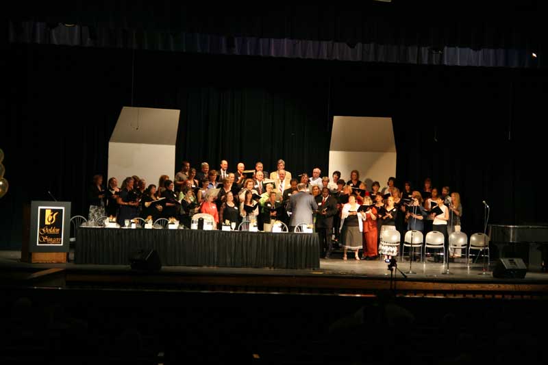 The BRHS Golden Singers on stage at the reunion that honored former music director Gene Poston.