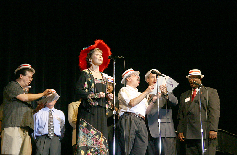 Reunion attendees repeated their high school performance of 