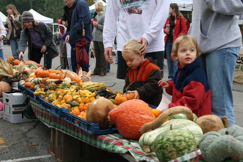 The last market of 2007 offered gourds and pumpkins of all sizes.