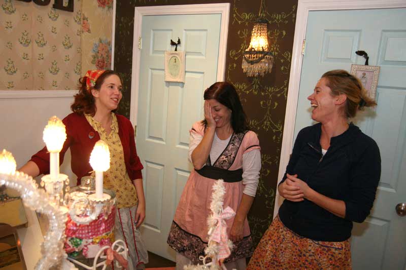The mood at Girly Chic/Deconstructed was giddy! (left to right - Nicole and two Kates) Maybe too many cupcakes?