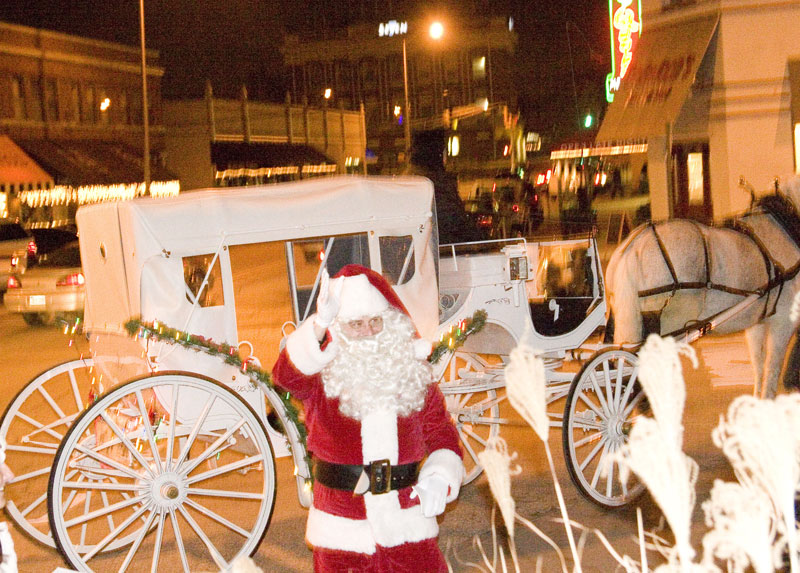 Santa arrived in style at the Lights Up! celebration.