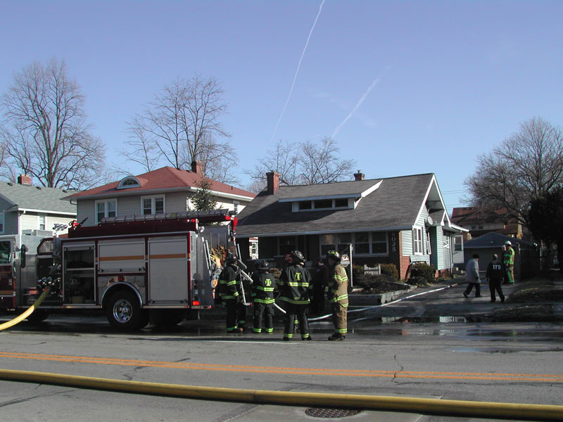 Firefighters at Brandon Hair Designer at 6025 College Avenue.
