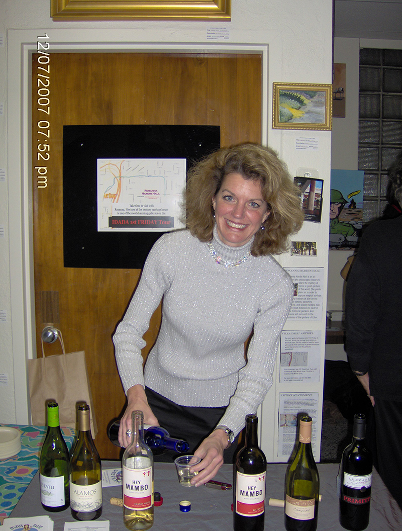 Jill Ditmire serves up wine samples at one of her recent wine tasting parties