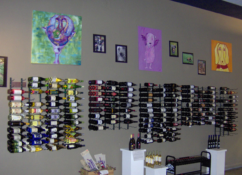 Wall'o wine at the Mass Ave. Wine Shoppe. Right: Entrance on the Avenue