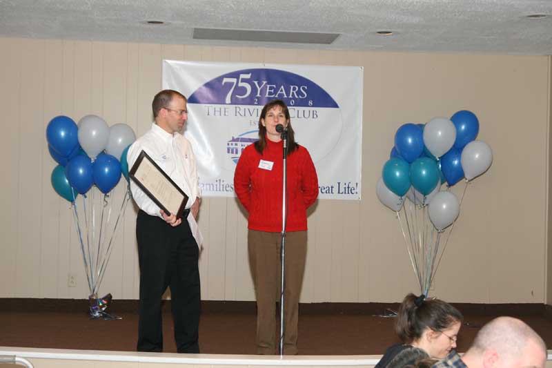 Maureen Faul announced Rivi history book and a special proclamation from Governor Daniels.