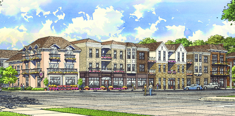 Artist rendering of the proposal for Monon Place Apartments on 61st Street.