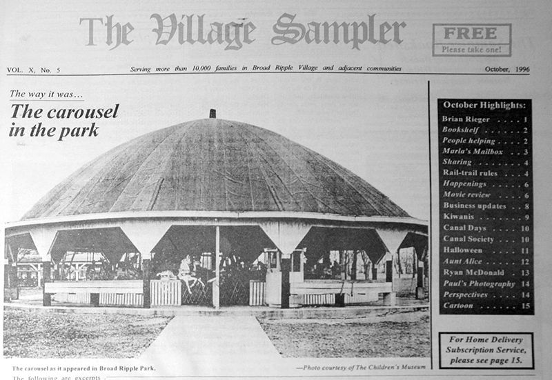 Lillian Barcio published the Village Sampler which was distributed free throughout Broad Ripple Village.