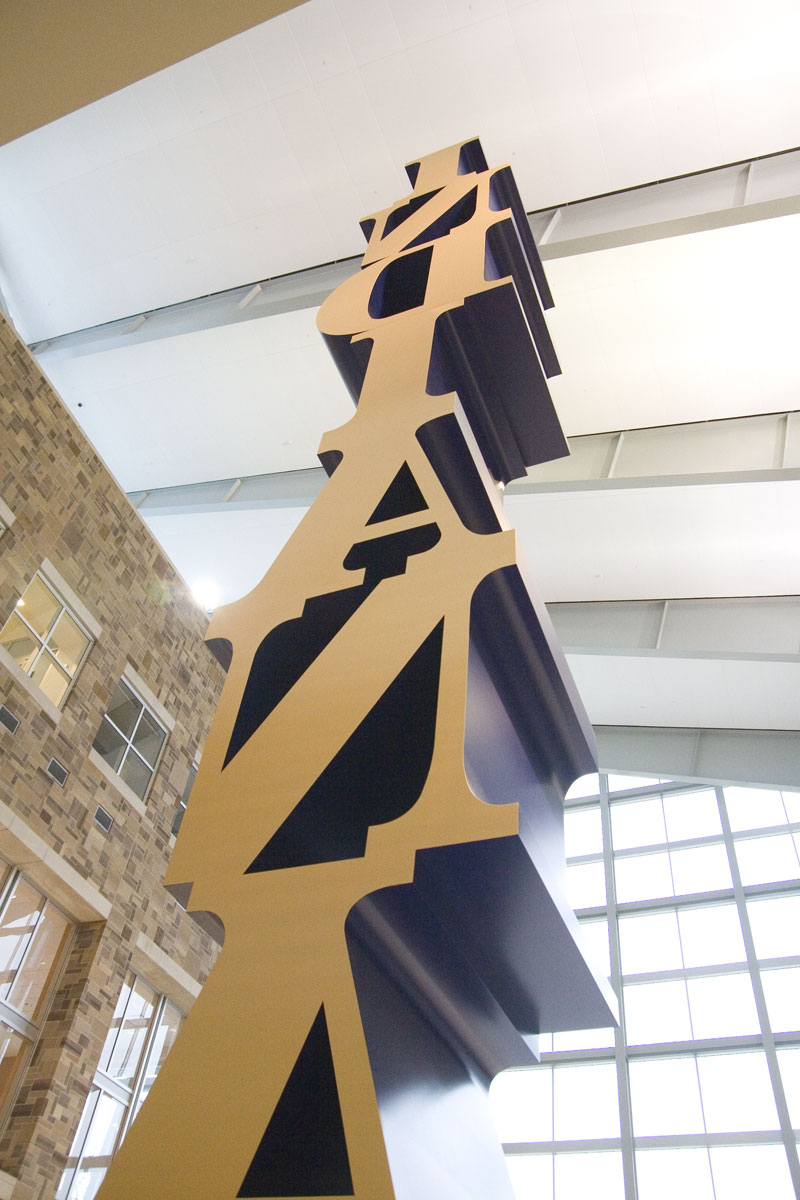 A Robert Indiana sculpture at the Indiana State Museum.