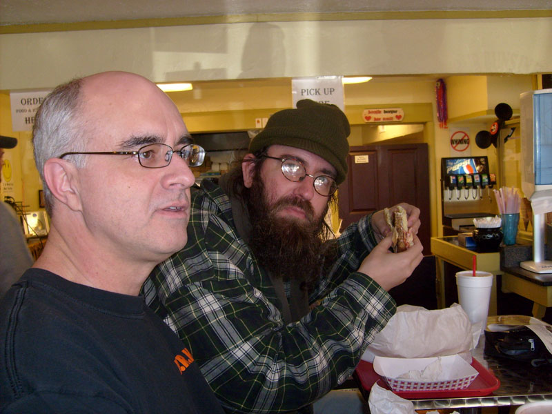 Your editor with CW at Boogie Burger.