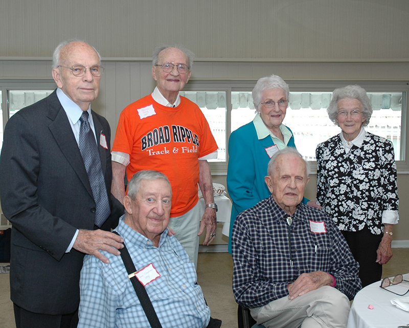 From the 2007 reunion - Shirley Atkins ('36), Morris Conly ('34), Eloise Maners ('37), Lucia Truan ('37), Gus Cravens ('35), Harry Claffey, Jr. ('29)