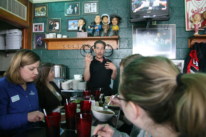 Lunch break on the Downtown Cultural Tour at Iaria's - by Heidi Huff 