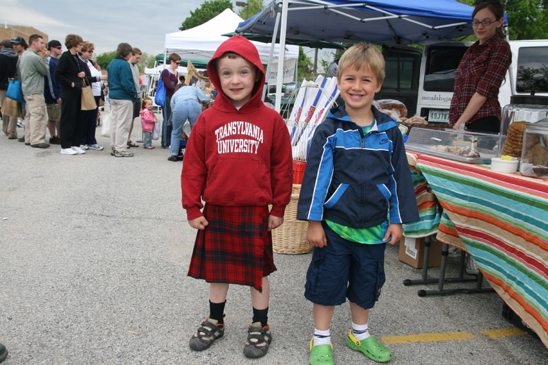 I couldn't pass up putting this young man in a kilt in the Gazette! He was spotted at the Rene's Bakery table.