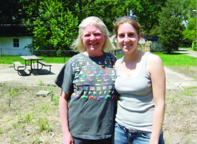 Candace Glass & Morgan Johnson at the site.