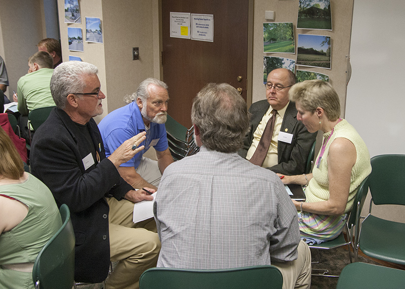 Van Kirby of Vansalon, Michael Freeland and on right, Judy Weerts Hall