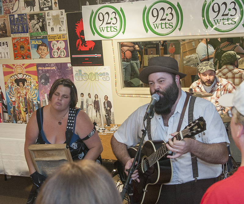 Breezy, The Rev, and his brother Jayme on stage at indy CD.