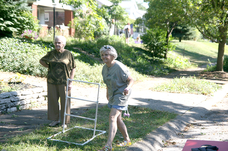 Jocelyn and Chris Carlson playing Hillbilly Golf