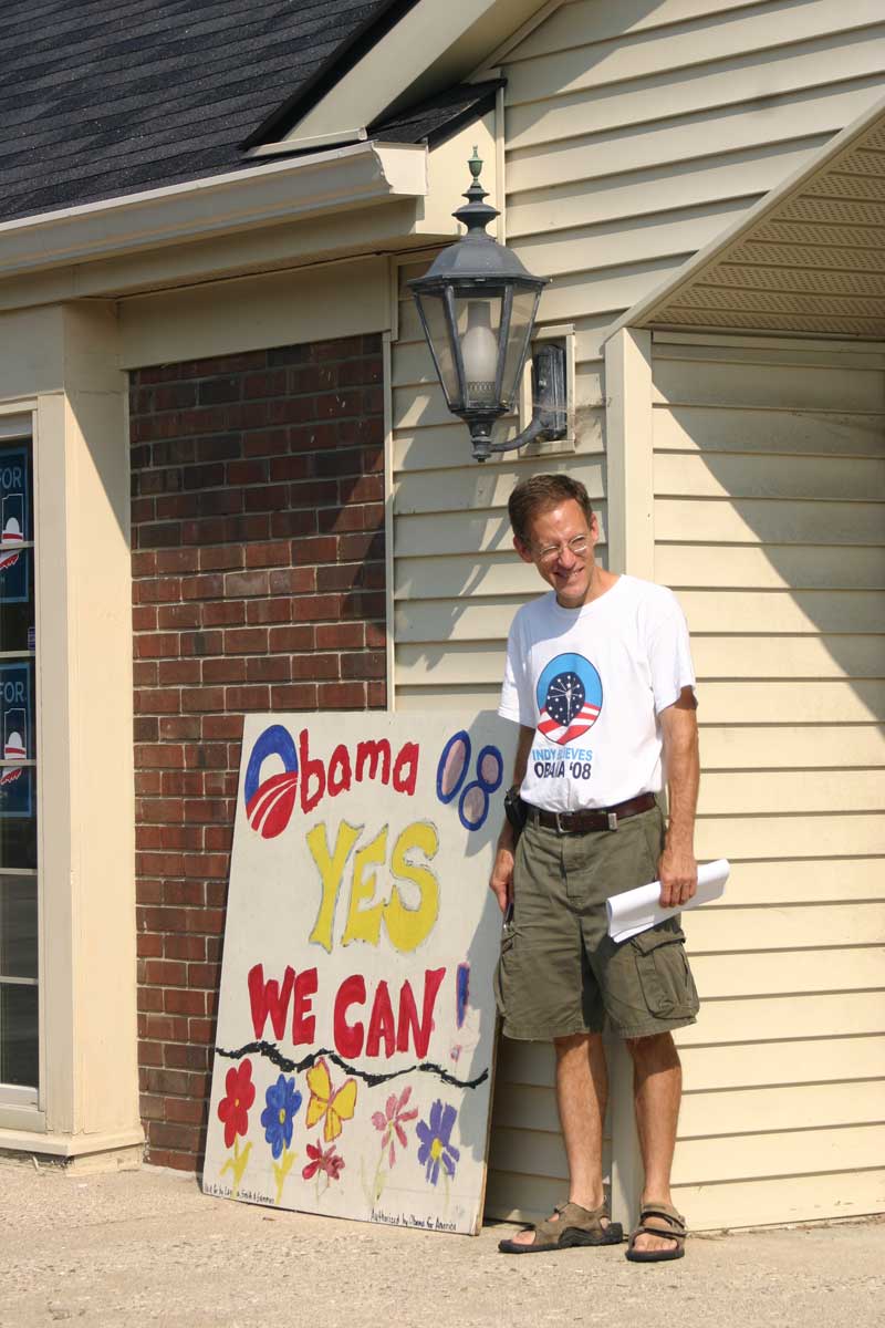 John Lilienkamp outside of the volunteer offices on Broad Ripple Avenue.