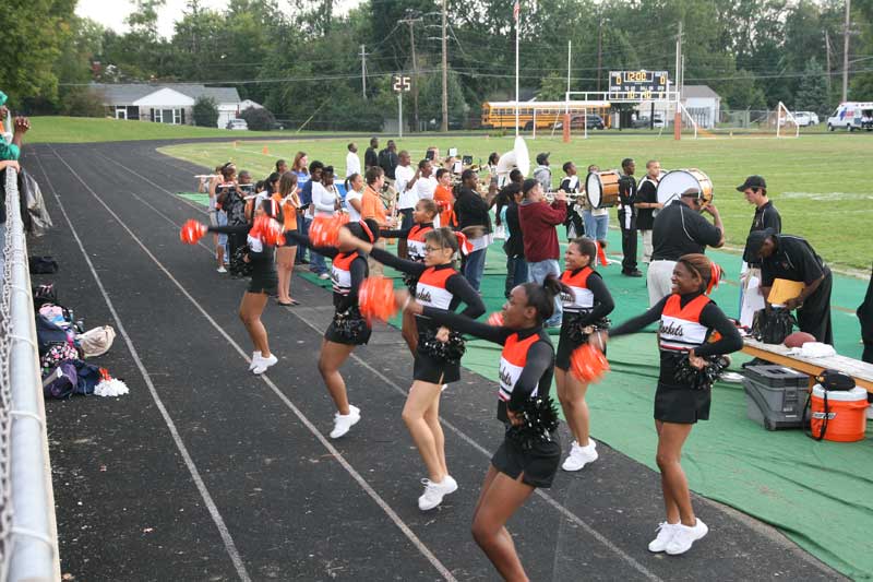 The Rocket's cheerleaders keep the crowd chanting