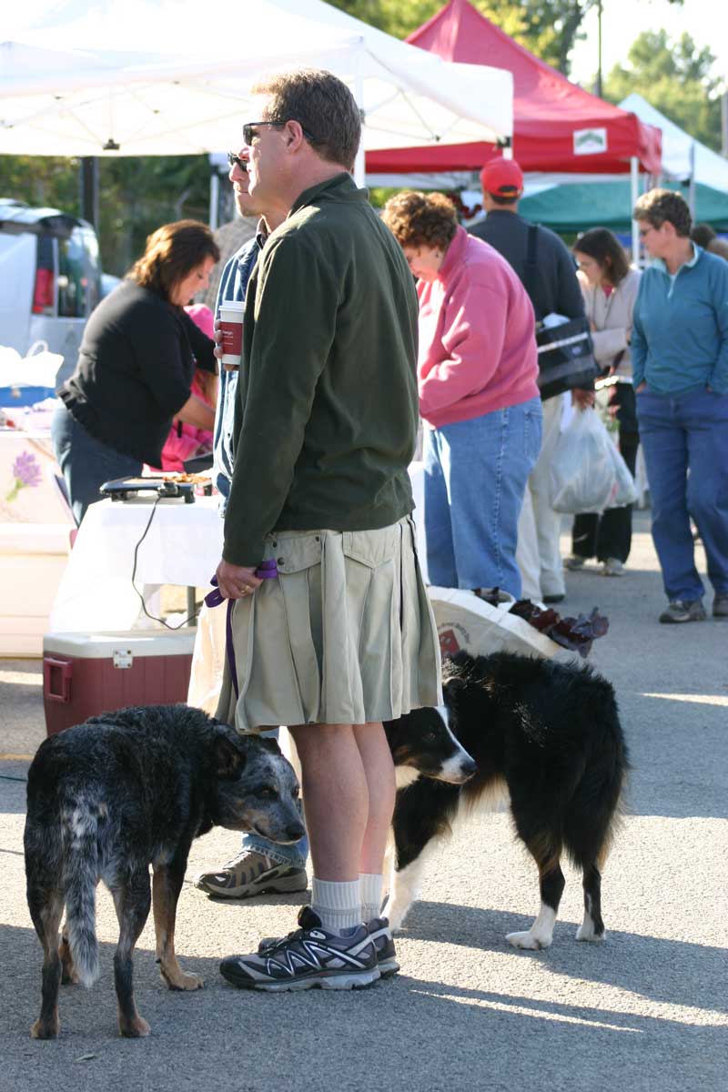 Kilts are the fashion at the market