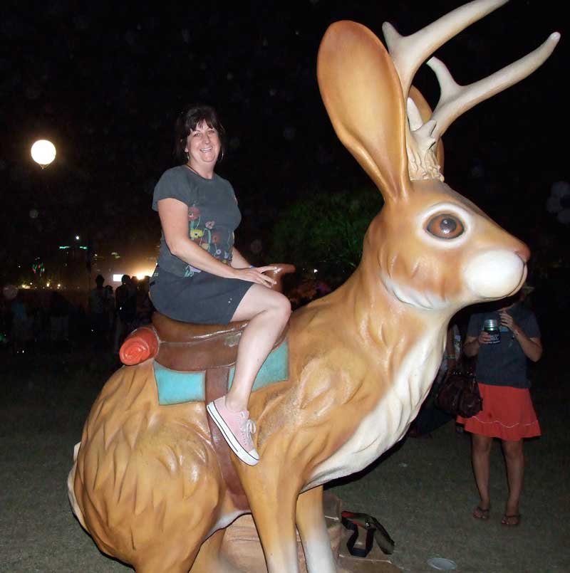 Nora atop a Jackalope