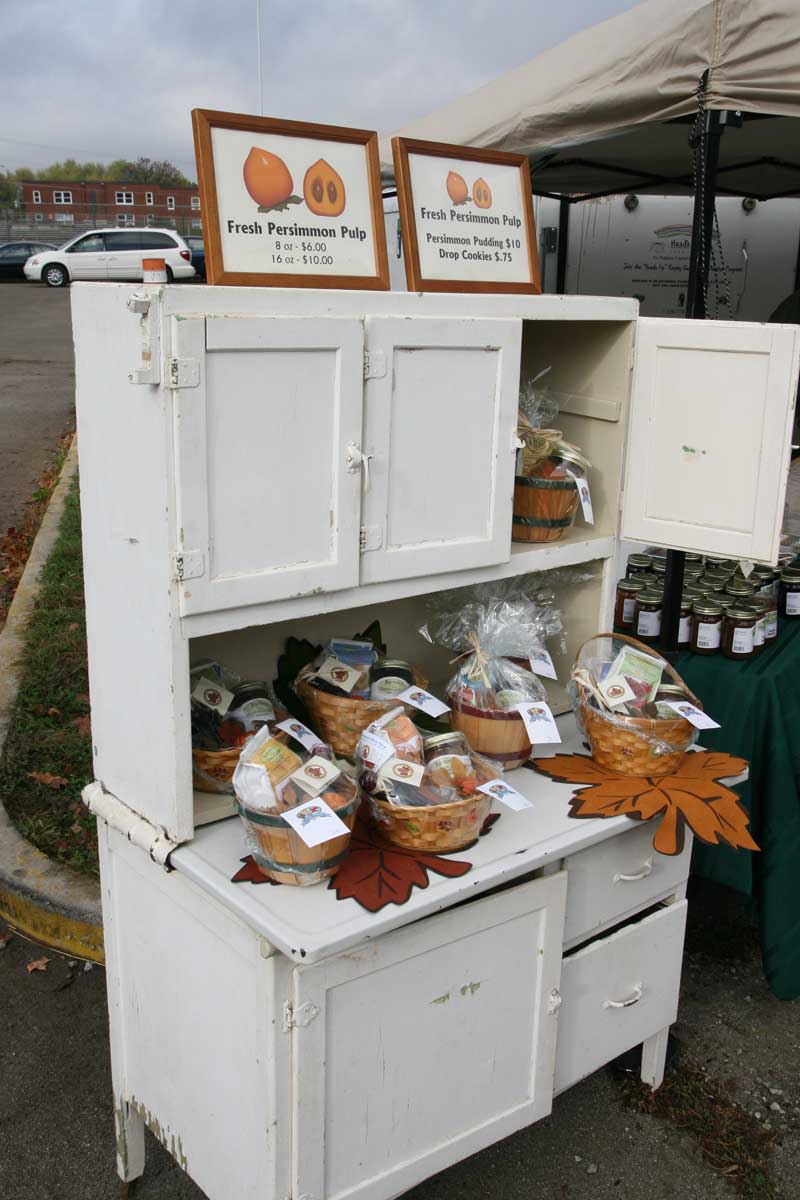 Persimmon pudding was available at the last Broad Ripple Farmers Market of the 2008 season at Broad Ripple High School