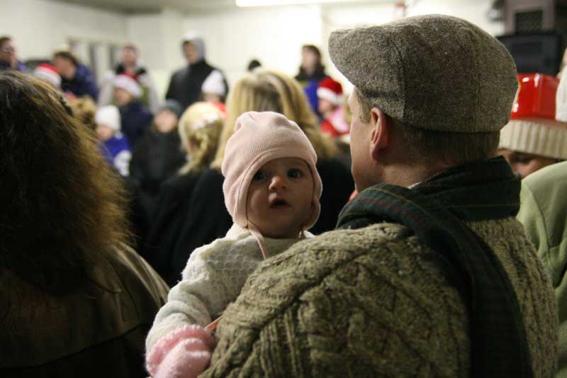 I believe this may have been the youngest attendee at the tree lighting.