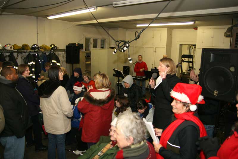 Elizabeth Marshall, incoming BRVA President, outgoing President Ellen Morley Matthews to the right in the Santa hat