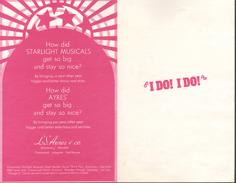 1970's Starlight Musicals program for I do! I Do!