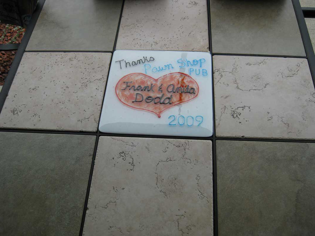 One of the tiles at The Pawn Shop Pub.
